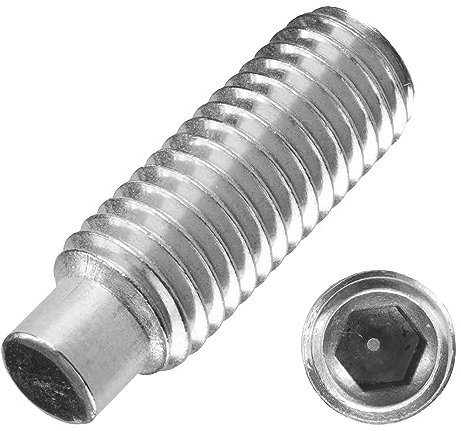 Techtanium Gewindestifte M3 x 4 mm mit Innensechskant u. Zapfen aus Edelstahl A2 (2 Stück) | Versch. Größen & Verpackungseinheiten verfügbar | Madenschrauben | Schraubstifte | DIN 915