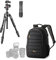 Manfrotto Befree Advanced kit Foto da Viaggio,Chiusura Gambe Twist, Alluminio, Testa a Sfera e Zaino Lowepro Tahoe 150, DSLR con Lente Montata, CSC, Mirrorless, 10 Tablet, Accessori Camera