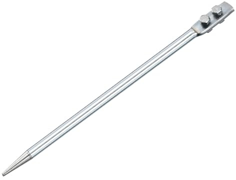 sourcing map Ground Rod Hot Galvanized Grounding Pin 3.3ft Straight Double Hole Grounding Stake for Antenna Satellite Dish Electric Fence