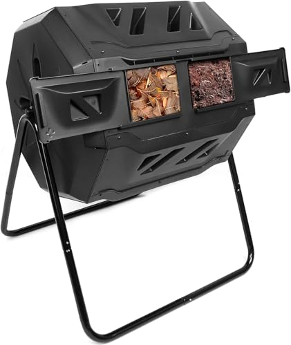 160L Composter Bin Dual Chamber Tumbler Organic Waste Compost Converter BIn Eco Friendly