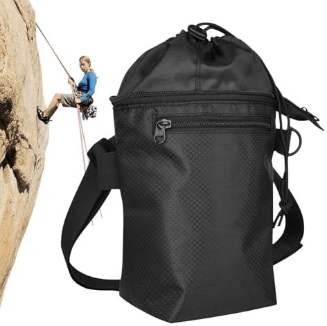 Climbing Chalk Bag, Large Opening Grip Sack, Multifunctional Weightlifting Pouch, Adjustable Belt Strap, Secure Storage, for Rock Climbing, Gym, Bouldering, Fitness