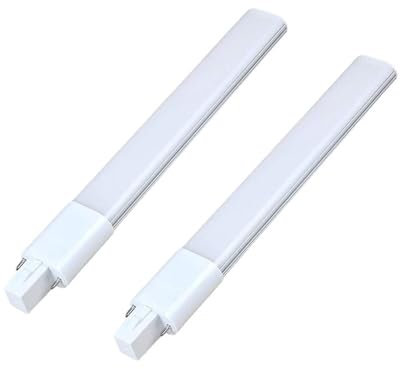 KAKAK Lampadina LED G23 GX23 6W Barra Tubo 167mm Copertura Bianca Lampada LED Orizzontale PL Alluminio per casa garage magazzino(Nature White 4000K,GX23)