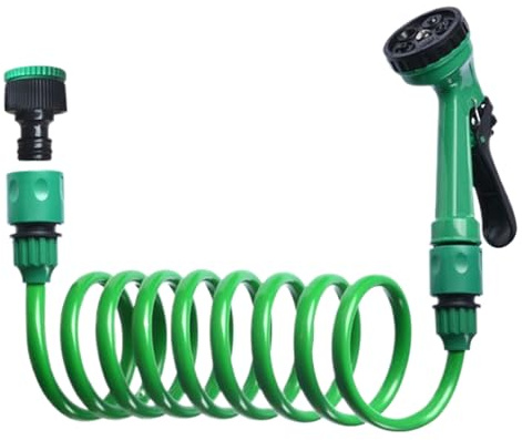 Manguera En Espiral, 5 Modos De Riego Manguera En Espiral De Jardín Expandible Con Boquilla De Pulverización Para Barcos, Autocaravanas, Limpieza De Casas, Jardines Y Lavado De Coches