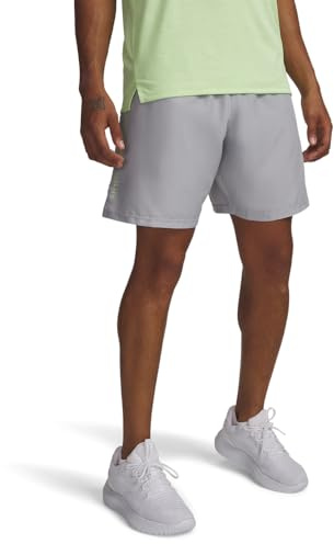 Under Armour Men's Tech Woven Wordmark Shorts Mod Gray/Lumos Lime L L
