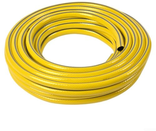 Entgoinggo Robuster PVC-Gartenschlauch, 15 m/10 m/5 m, flexibel, Allwetter-Autowaschrohr, verdickt, Knickschutz, Outdoor-Reinigungswerkzeug, gelb (10 m)