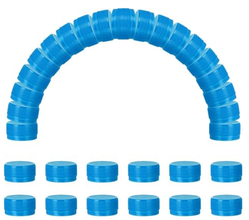 sourcing map 50pcs Plastic Bottle Caps Bottle Screw Lid Top Sky Blue | 30mm Water Bottles Top Cap,for DIY Development,Imagination Intelligence Craft Scrapbook Creative Gifts