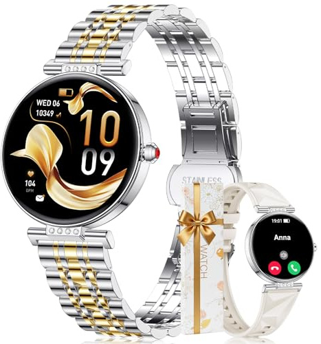 CIVO Smart Watch för kvinnor Fitness: Tracker stegräknare smartklocka för damer – Bluetooth-samtal kompatibel med iOS och Android, silver guld
