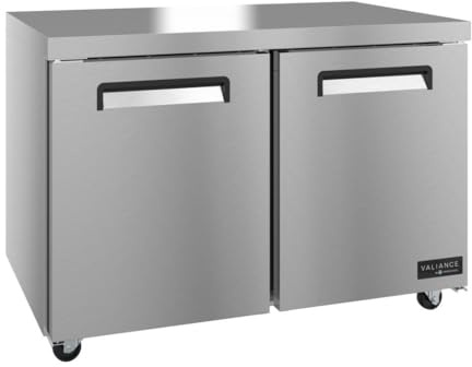Hoshizaki VUR48A Valiance Undercounter Refrigerator, 12.09 Cu Ft, 2-Door, Stainless Steel, Self-Closing