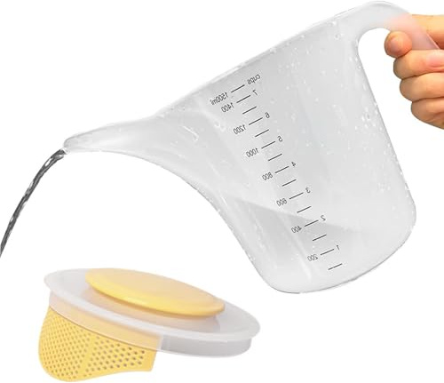 Copa de mezcla de 1500 ml - Cuenco de medición de cocina multipropósito, herramienta de batido de huevos | Gadget de cocción conveniente para la preparación de horneado, recipiente duradero para el