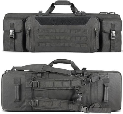 BALAMLB Custodia per Fucili Borsa Tattica Lunga per Trasporto Fucili, Borsa Porta Armi Poligono,Borsa Militare,Fodero per Fucile con Spallacci Cerniera Bloccabile Capienza Circa 2 Fucili C,36in/90cm