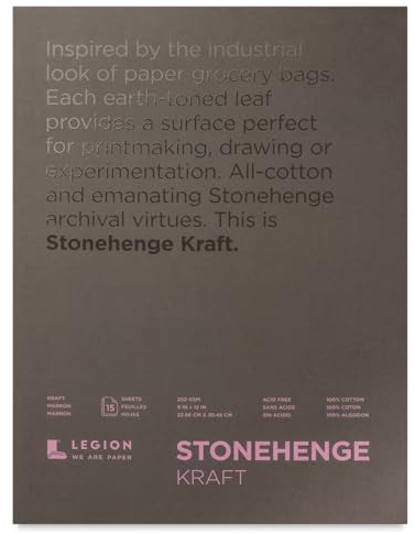 Stonehenge Yupo Paper Legion Pad (L21 STP250KR912), 9 X 12 inches, Kraft Paper, 15 Sheets