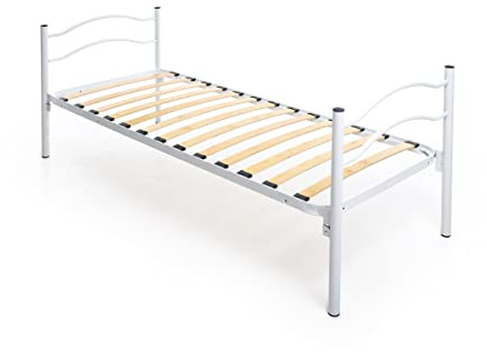 DOLCI SOGNI Letto Singolo 80x190 con Rete a doghe Ortopedica Completo di Testata e pediera