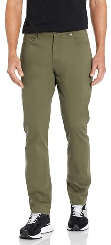 Amazon Essentials Pantalon en Sergé Stretch 5 Poches Coupe Athlétique (Grandes Tailles Disponibles) Homme, Vert Olive, 30W / 30L