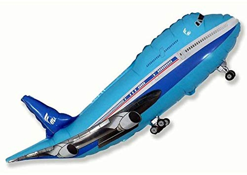 Ballonim® Flugzeug Blau ca. 80cm Luftballons Folienballon Party DekorationGeburtstag