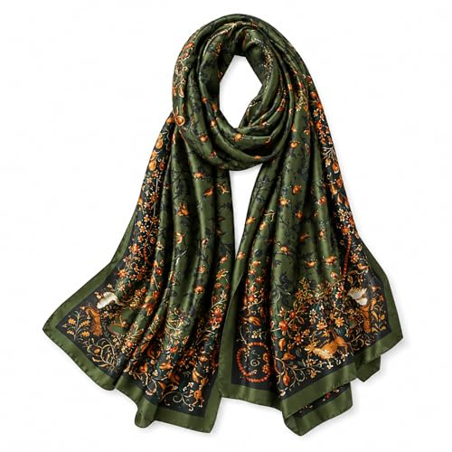 FAIRYGATE Satin Scarfs for Women Lightweight Fashion Ladies Scarves Silky Feeling Shawl Wrap