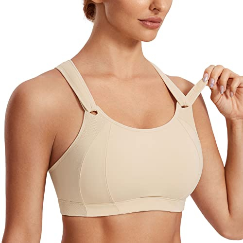 SYROKAN Femme Soutien-Gorge de Sport sans Armatures Dos Nageur Gris Huile 105D
