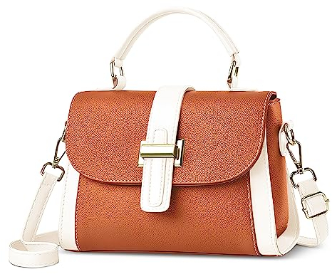 DIRRONA Damen Handtasche Mode Crossbody Bag Kleine Henkeltasche Umhängetasche Damen Casual Handtasche Party Reisen Arbeiten Dating Umhängetaschen Pu Leder Täglich Top Griff Tasche Braun