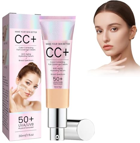 Farbkorrigierende CC-Creme, Highlights BB Cream, Wasserfeste Gesichtsfarbkorrekturcreme, Gesichtscreme und Feuchtigkeitscreme, Passt sich dem Hautton an für ein Mattiert Wirkendes Hautbild-Mittel