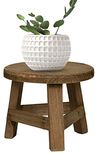 Small Round Wooden Stool | Small End Tables | Garden Plant Pot Display Stands | Solid Wood Plant Stool Decorative Stool Solid Flower Stand For Home, Office, Garden