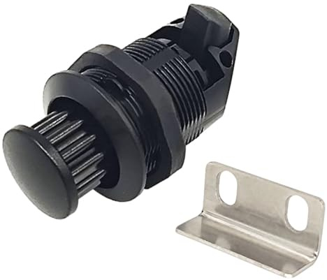Ronyme Cerradura de botón sin llave para RV, cierre Universal de nailon para tablero de puerta, espesor de 1,2-19mm, accesorios, perilla de cajón con, NEGRO