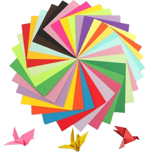HoAhaMay 100 hojas Origami 20 x 20 cm papel plegable cuadrado de doble cara de color, origami de colores brillantes, adecuado para proyectos de arte y artesanía bricolaje, niños y adultos (20 colores)