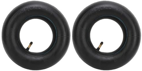 Cámara de aire, 2 piezas 4.10/3.50?4 cámaras de aire con vástago de válvula acodada TR87 de goma resistente para carros de jardín, tractores, sopladores de nieve