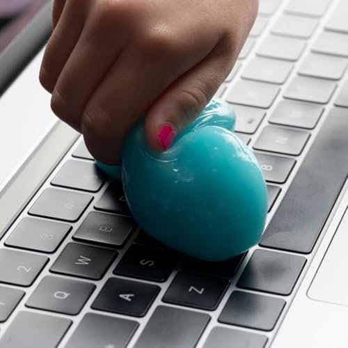 Keyboard Cleaner Gel Putty Slime, Reusable Dust Cleaner for Car Interiors, Air Vents, Dashboard, PC, Camera, Computer, Laptop Universal Dust Removal Gel Vent Cleaner, Car Cleaning Gel Putty (Blue)