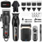 HIENA PRO Profi Haarschneidemaschine Set für Männer, Schnurloses Haarschneider, Folienrasierer, Barttrimmer, Nasentrimmer Komplettes Set, Elektrischer Haarschneide-Kit mit 7 Führungskamm (212 Set)