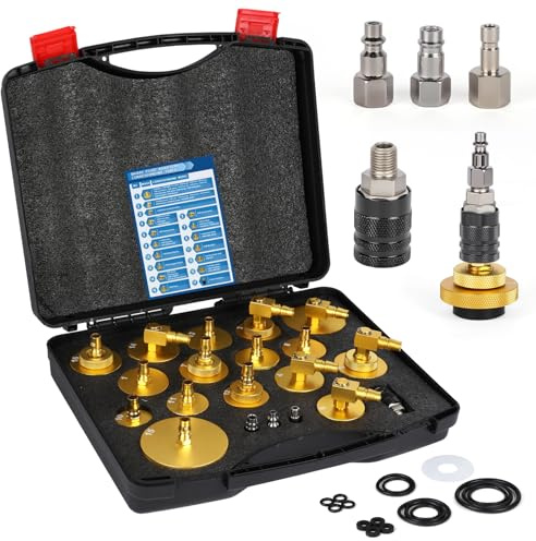 MRCARTOOL Lot de 20 adaptateurs universels de purge de frein pour maître-cylindre de frein de la plupart des véhicules, avec 16 adaptateurs, raccord rapide et 3 adaptateurs