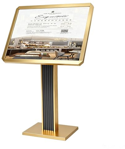 Tung posterhållare, trottoarhållare, Justerbar höjd, Reklamdisplay för butiker, Inomhus-/utomhusställning S5(50x70cm)-Gold