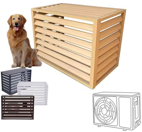 120 cm aluminiumlegering AC-skydd för luftkonditionering och värmepump, 5 P blomhylla luckor, brusreducering och estetisk fasadskydd, hållbara söttillbehör