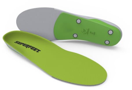 Superfeet All-Purpose Support High Arch Insoles (Green) for Active Lifestyle with High Arch Support - Men 2.5-5 / Women 4.5-6