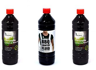 Bird Brand Barbecue Pack Comprising of 2 x Insect Repelling Citronella Lamp Lantern and Torch Oil 1 Litre and 1 x BBQ Lighter Fluid 1 Litre