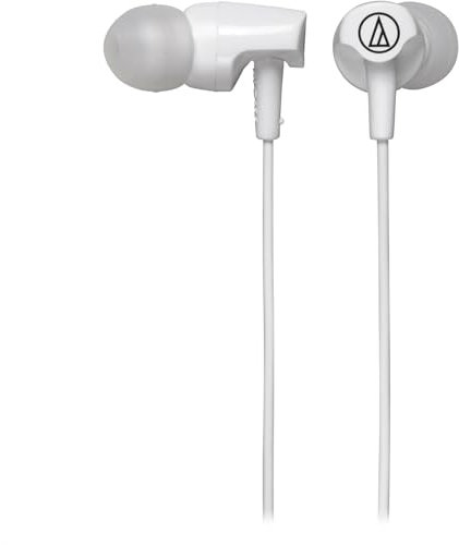 Audio-Technica ATH-CLR100iSWH SonicFuel in-Ear Headphones with in-Line Mic & Control, White