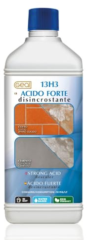 GEAL ACIDO 13H3. Acido forte decalcarizzante e disincrostante. 1 Litro