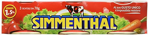 Simmenthal - Piatto pronto di carni bovine in gelatina vegetale, 1,5% di grassi - 4 confezioni da 3 scatole da 70 g [840 g, 12 scatole]
