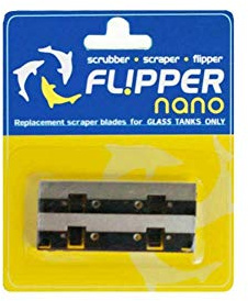 Flipper Nano Aquarium Algae Scraper for Fish Tank Cleaning Kits – Stainless Steel Replacement Blades for Glass Tanks – Aquarium Cleaner Blades, 2 Pack