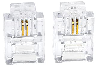 SMITON 100PACK Telephone Plug 6P2C RJ11 Modular Plug (6/2, Telephone Cord Connector)