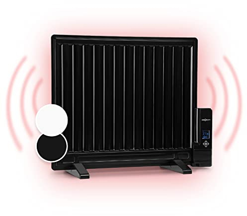 oneConcept Elektroheizung, Ölradiator für Schnelle Wärme, Heizung Elektrisch zur Wandmontage, Mobiler Heizkörper mit Thermostat, Leiser Öl-Radiator Energiesparend, Elektrische Heizgeräte 600 Watt