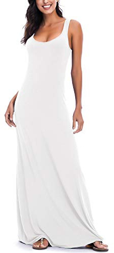 Mujeres Verano Informal Playa Sin Mangas Maxi Vestido Sólido Chaleco Largo Vestido