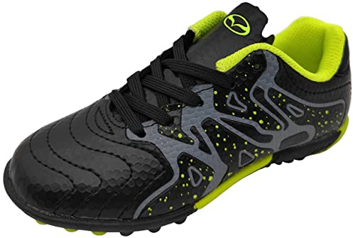 tiebaoGanar Fußballschuhe Jungen Leicht Trainingsschuhe FG/AG/TF Indoor Outdoor Turf Cleat Football Schuhe Athletics Sportschuhe Unisex Schwarz TBG-S75523/Black-33