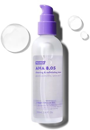 FRANKLY Aha Tonic 8,05 % – Peeling, Erneuern und Verfeinern | Glykolsäure und 17 Aminosäuren | Zielt Schuppenbildung, Poren und Trockenheit | 3,38 Fl.Oz.