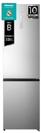 Hisense RB440N4CCB - Frigorífico Combi, Eficiente Clase B, Capacidad 336 L, Multi-air Flow, Micro Vents Cooling, Congelamiento Rápido, Total No Frost, Puerta Reversible, Color Inox
