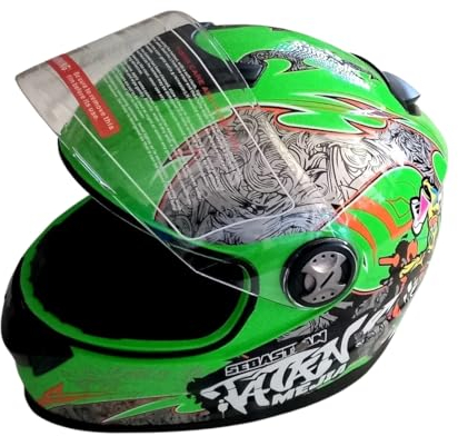 Kinder Integralhelm Mejia – Motorradhelm für Kinder, ABS-Schale, robuster Kinderhelm für Downhill, Quad und Motocross, hellgrün (L)