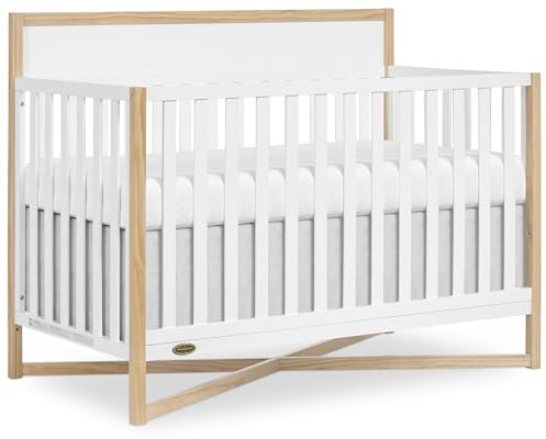 Dream On Me Owen 5-in-1 Convertible Full-Size Baby Crib in Vintage White Oak, GreenGuard Gold & BSA, Converts to Toddler, Day, & Full-Size Bed Non-Toxic Paint, Safe Sleep Environment