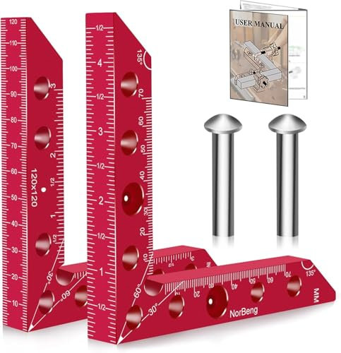 Right Angle Clamp, Corner Clamp, 90 Degree Positioning Square Clamp, Edge Marking Center Finder,Precision Machinist Measuring Square, Woodworking Tool for Cabinet,Picture Frames Drawer -120mm