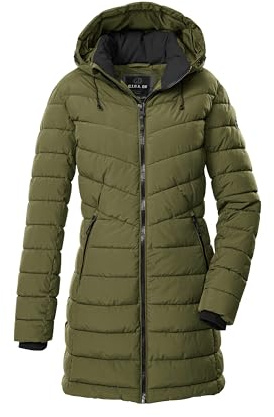 G.I.G.A. DX Femme Parka matelassée/fonctionnelle en aspect duvet avec capuche amovible GW 74 WMN QLTD PRK, olivgrün, 48, 43538-000