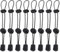 SYEYCW 8 Pezzi Corda Elastica con Fibbia, Corda Elastica Regolabile per Zaino con Fissaggio, Cordino Elastico Supporto Fibbia Zaino, Accessori per Bastoni da Trekking, Escursionismo, Nero