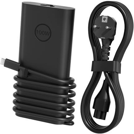SLRIOYS 100W USB C laddare kompatibel med Dell Pro Max/Plus 16 14 13 Precision 5690 5680 5770 5570 XPS 15 17 14 13 9700 9520 Inspiron 16 14 Plus 7440 7430 Latitude 5511 5411 5531 Laptop nätadapter