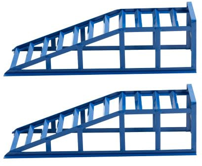 phosir Ponte sollevatore per auto, 2000 kg, set di 2 rampe idrauliche, ingresso piatto a 23°, per cambio olio e cura dell'auto, in acciaio, 94,8 cm, blu